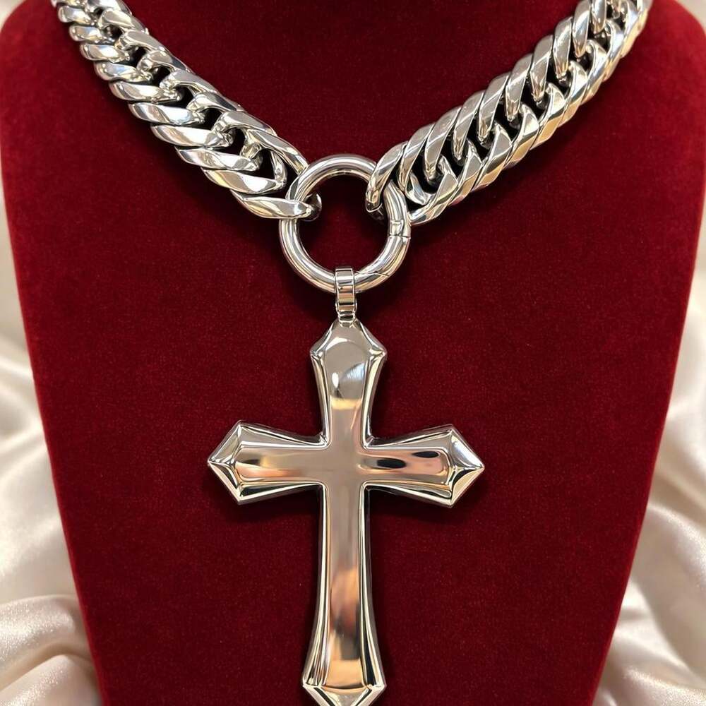 Silver Cross Necklace With Chain 4 D 61 - Picture 3 of 7